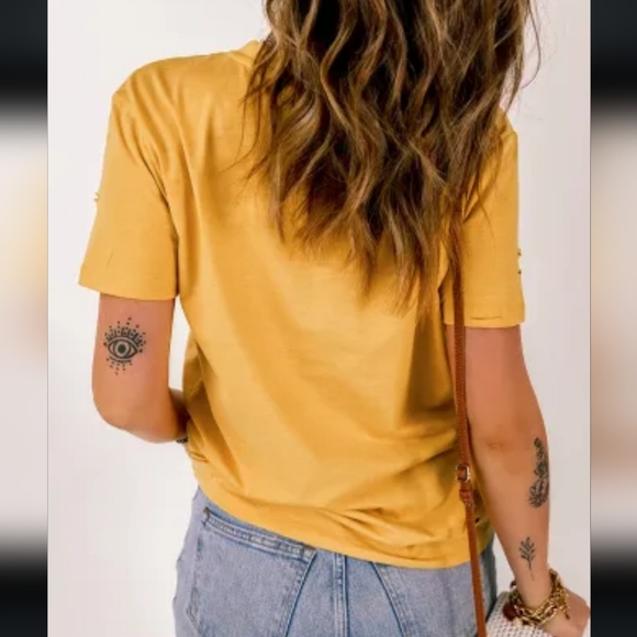 ♥️New yellow California distressed tshirt - Picture 7 of 12